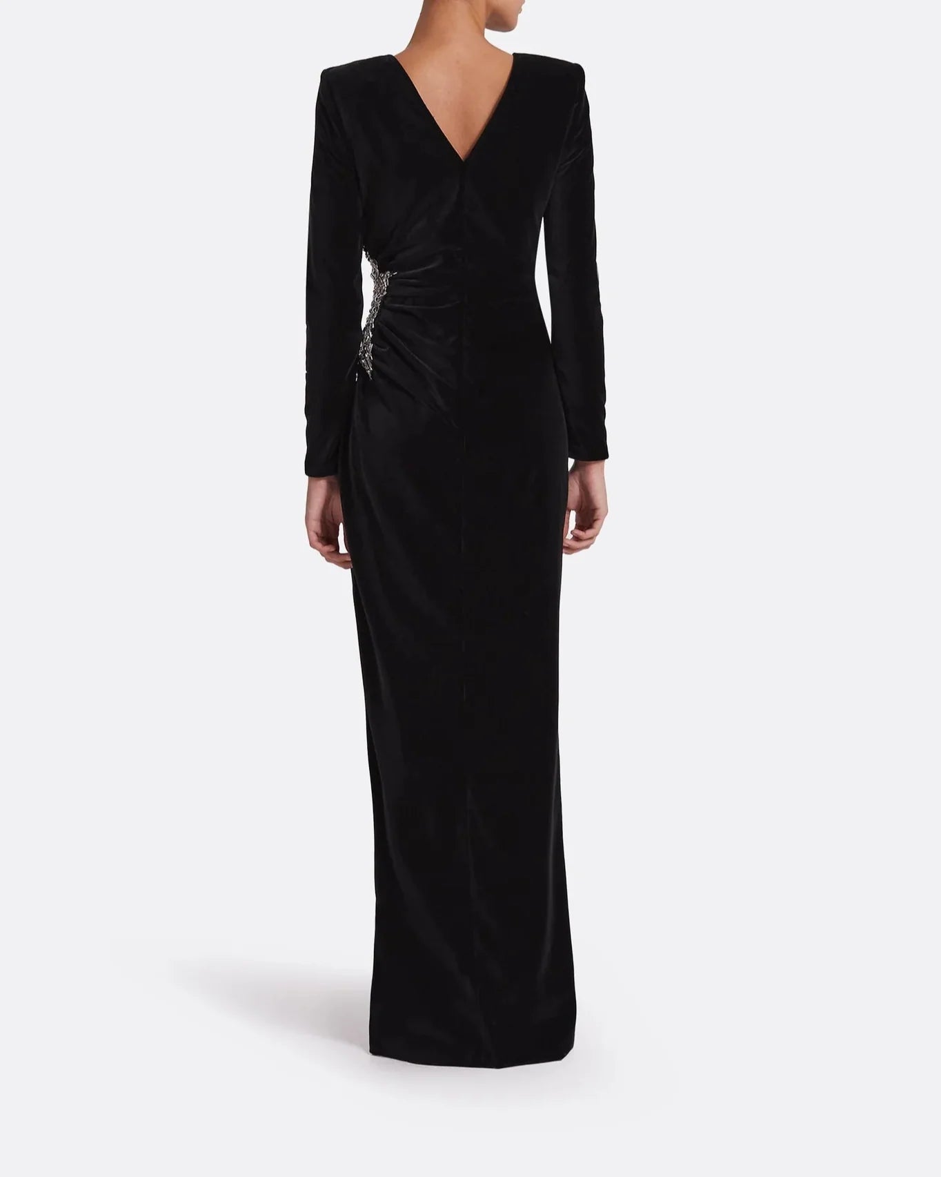 Long sleeve dress with embellished waist sides and draped details -ODD- Poppy