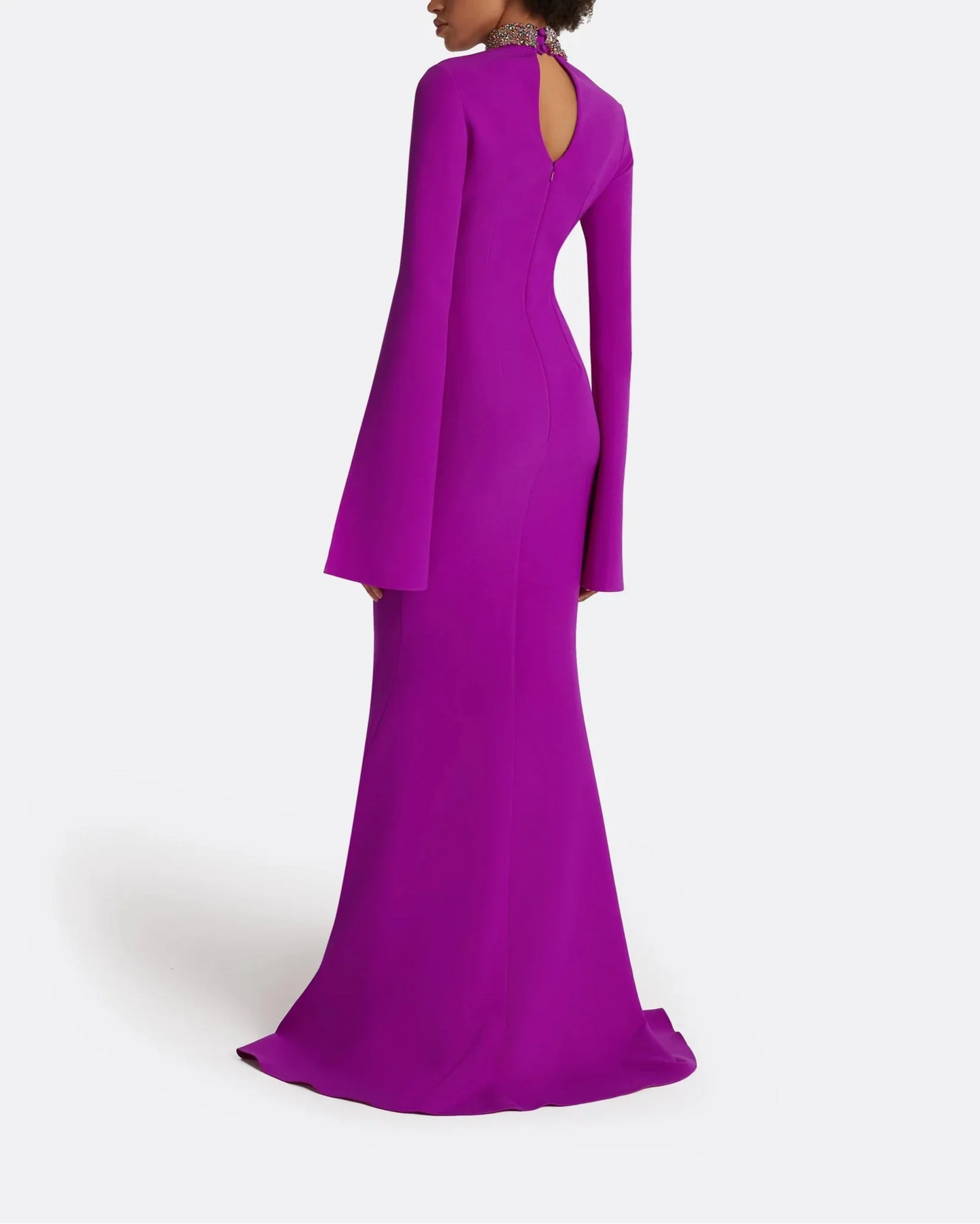long-sleeve mermaid gown with beaded collar – ODD- VIOLETTA