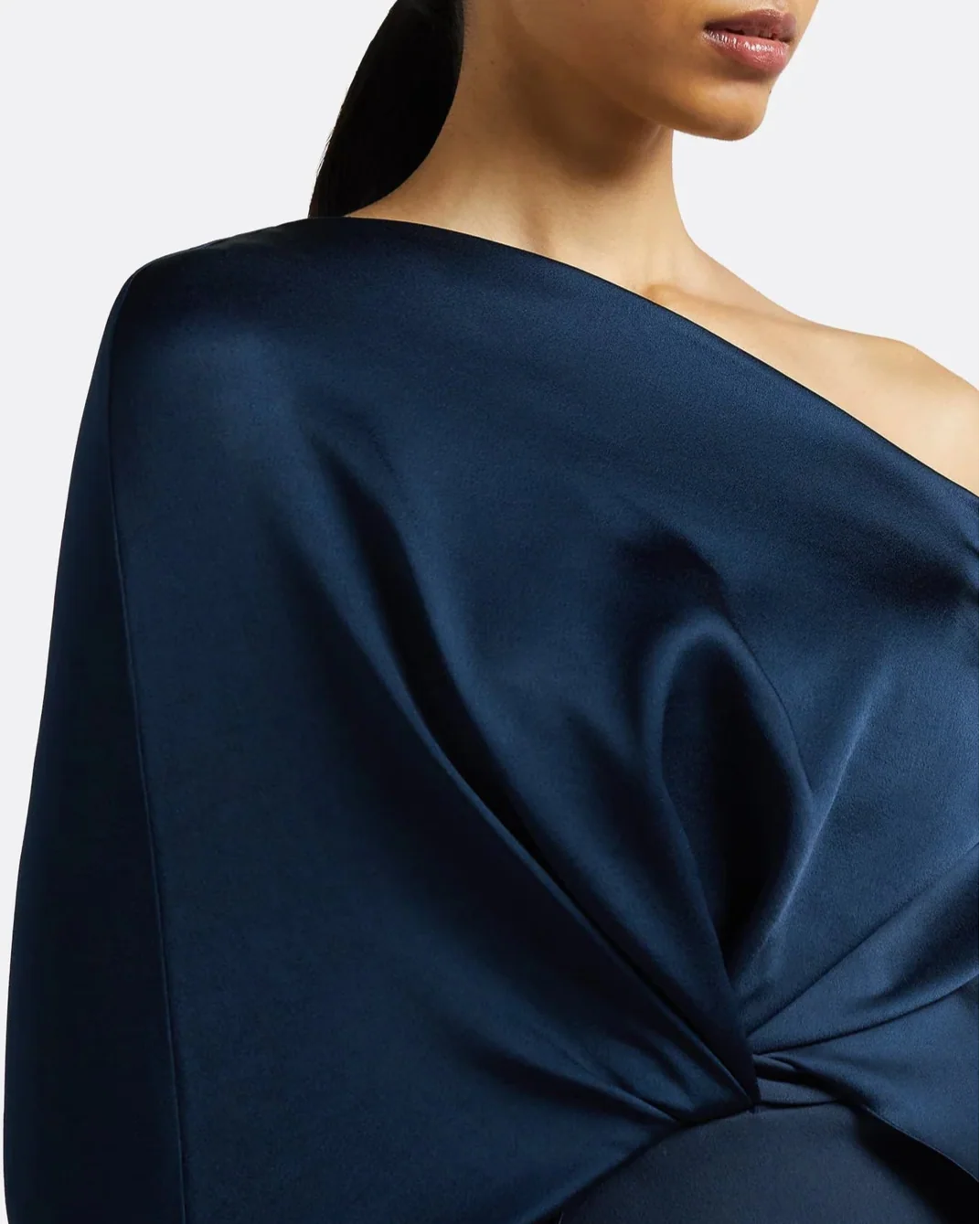 One shoulder column dress with twisted cape -ODD- Abby