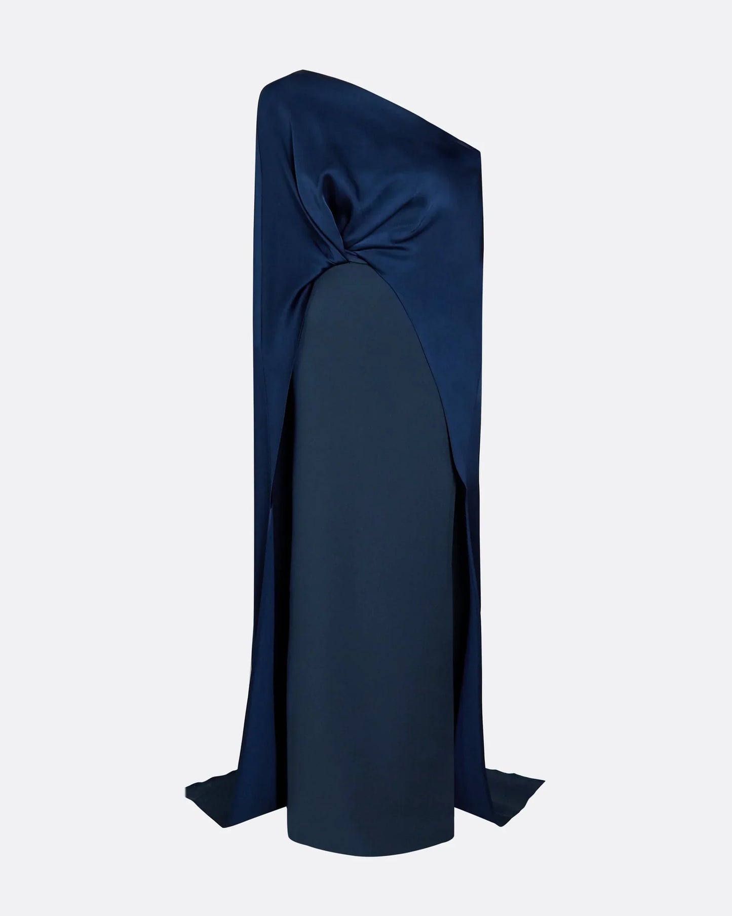 One shoulder column dress with twisted cape -ODD- Abby
