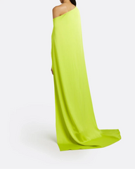 One-shoulder column dress with draped cape - ODD- Sarah