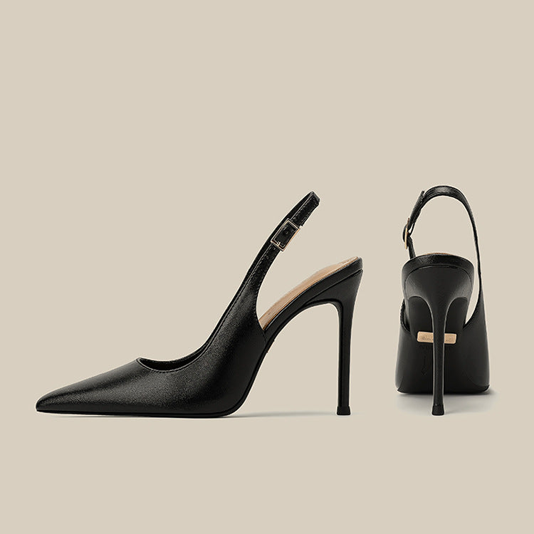Pointed-Toe Leather Slingback Pumps – ODD- CAMILLE