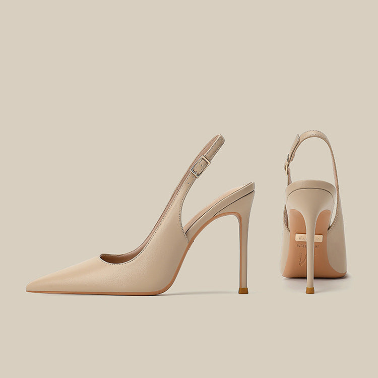 Pointed-Toe Leather Slingback Pumps – ODD- CAMILLE