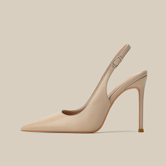 Pointed-Toe Leather Slingback Pumps – ODD- CAMILLE