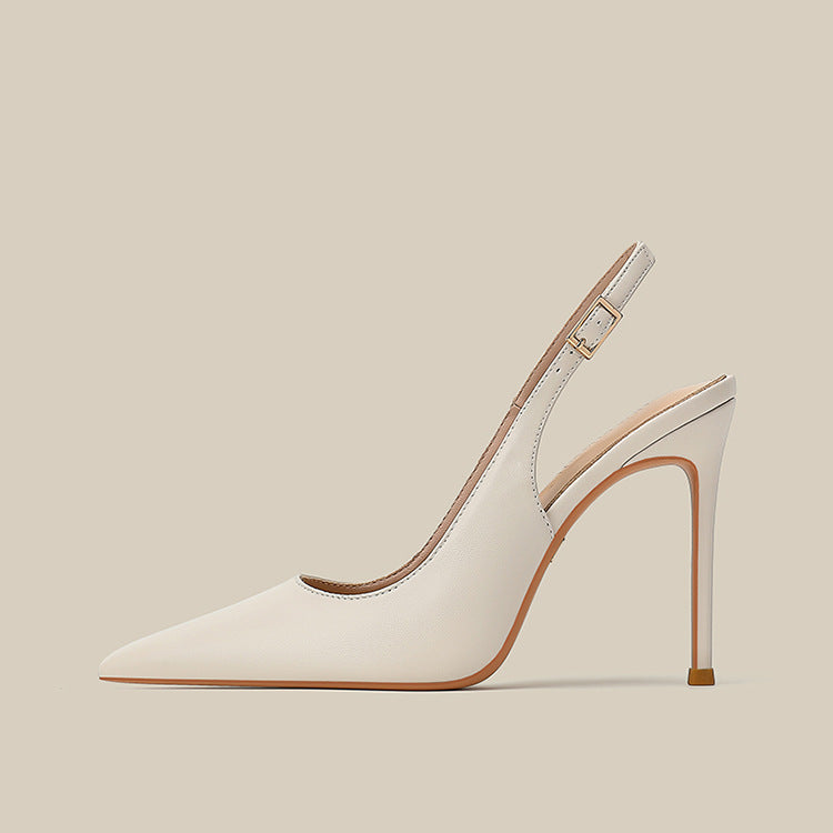 Pointed-Toe Leather Slingback Pumps – ODD- CAMILLE