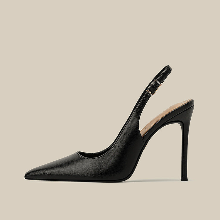 Pointed-Toe Leather Slingback Pumps – ODD- CAMILLE