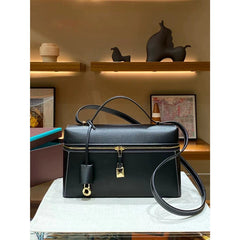 structured leather crossbody with gold lock detail – ODD- VERA