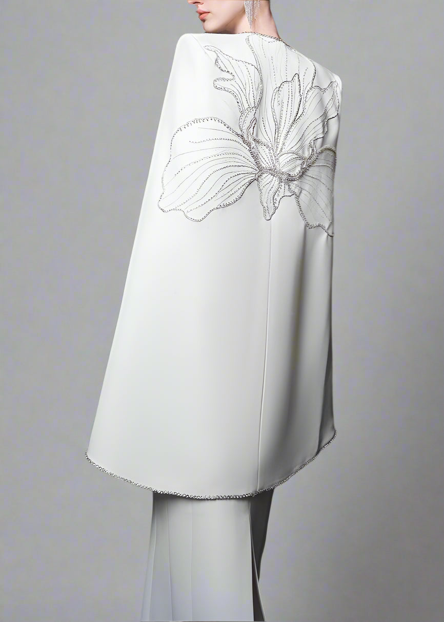 Strapless Column Dress with Embellished Cape - ODD-ARIA