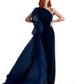 One-shoulder gown with dramatic pleated drape – ODD- Lomer