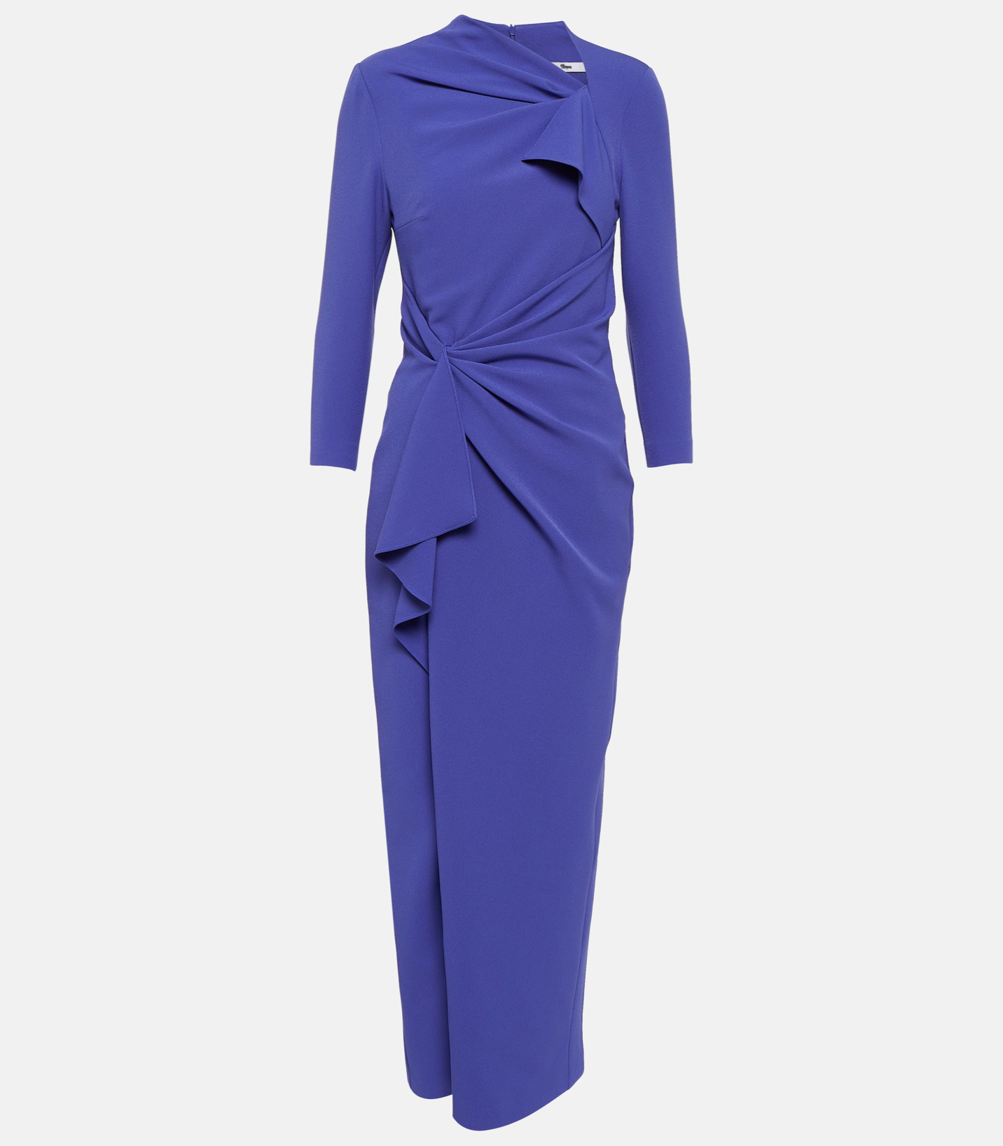 Asymmetrically draped dress with front slit ODD-Kevey