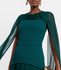 Chiffon cape gown with layered skirt – ODD- Nirmen