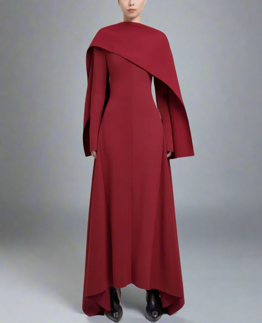 long-sleeve sequin-speckled column gown – ODD- Jevako