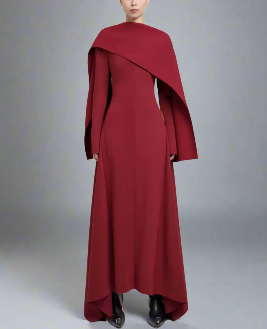 long-sleeve sequin-speckled column gown – ODD- Jevako