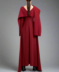 long-sleeve sequin-speckled column gown – ODD- Jevako