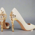 ODD-Classic Stiletto Shoe with Rhinestone Heel