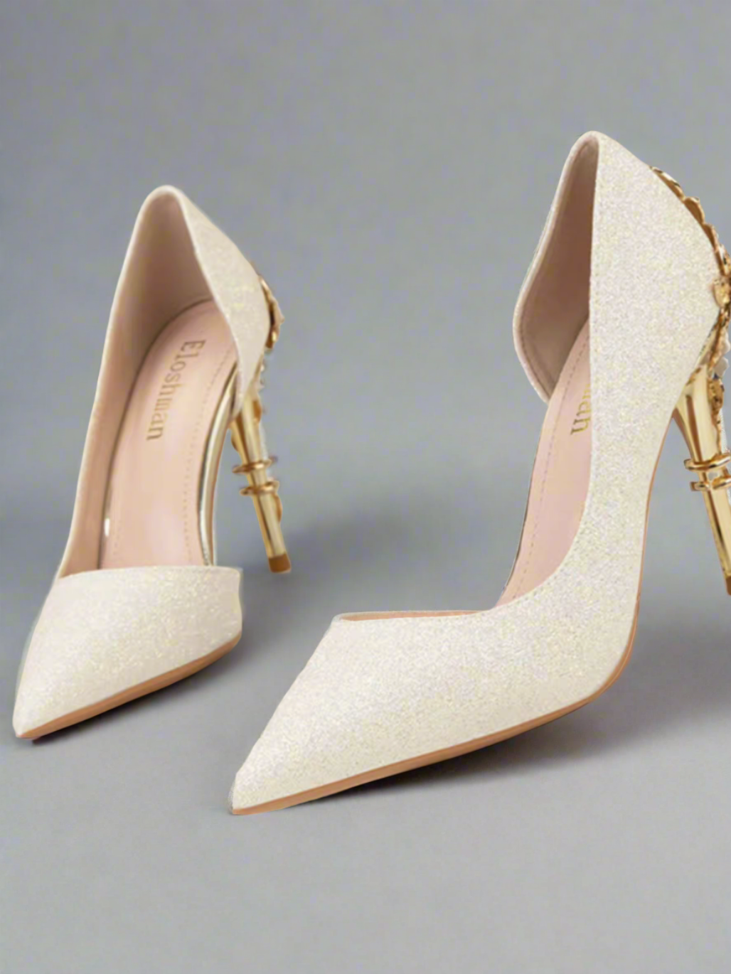 ODD-Classic Stiletto Shoe with Rhinestone Heel