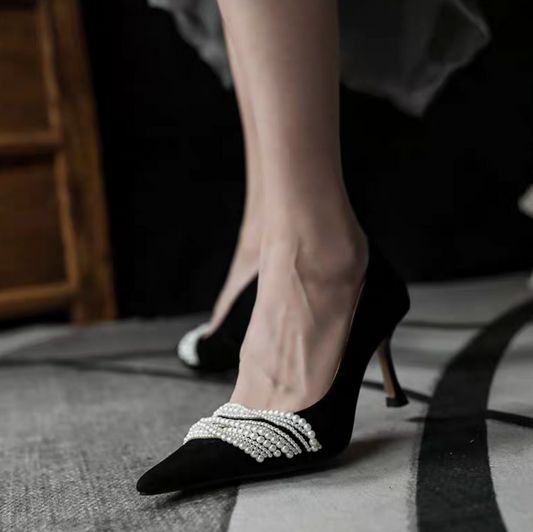 ODD- Pointed Stiletto Shoe with Pearls