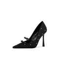 Pearl-Embellished Double Bow Satin Pumps – ODD- LILIAN