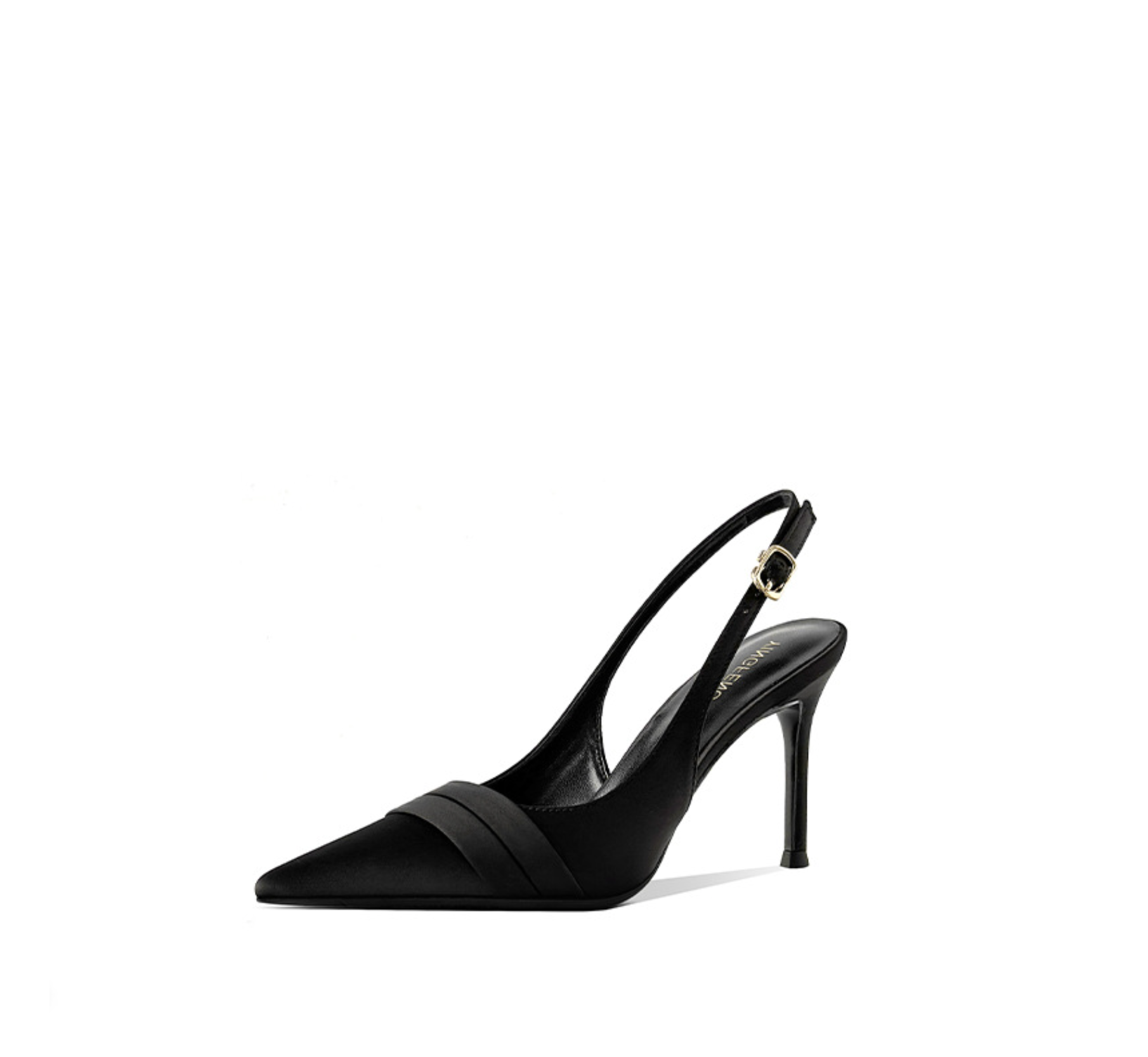 Pointed-Toe Satin Slingback Pumps – ODD- EVELYN