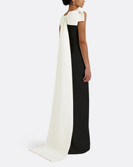 sleeveless column gown with contrast train – ODD- NOILF