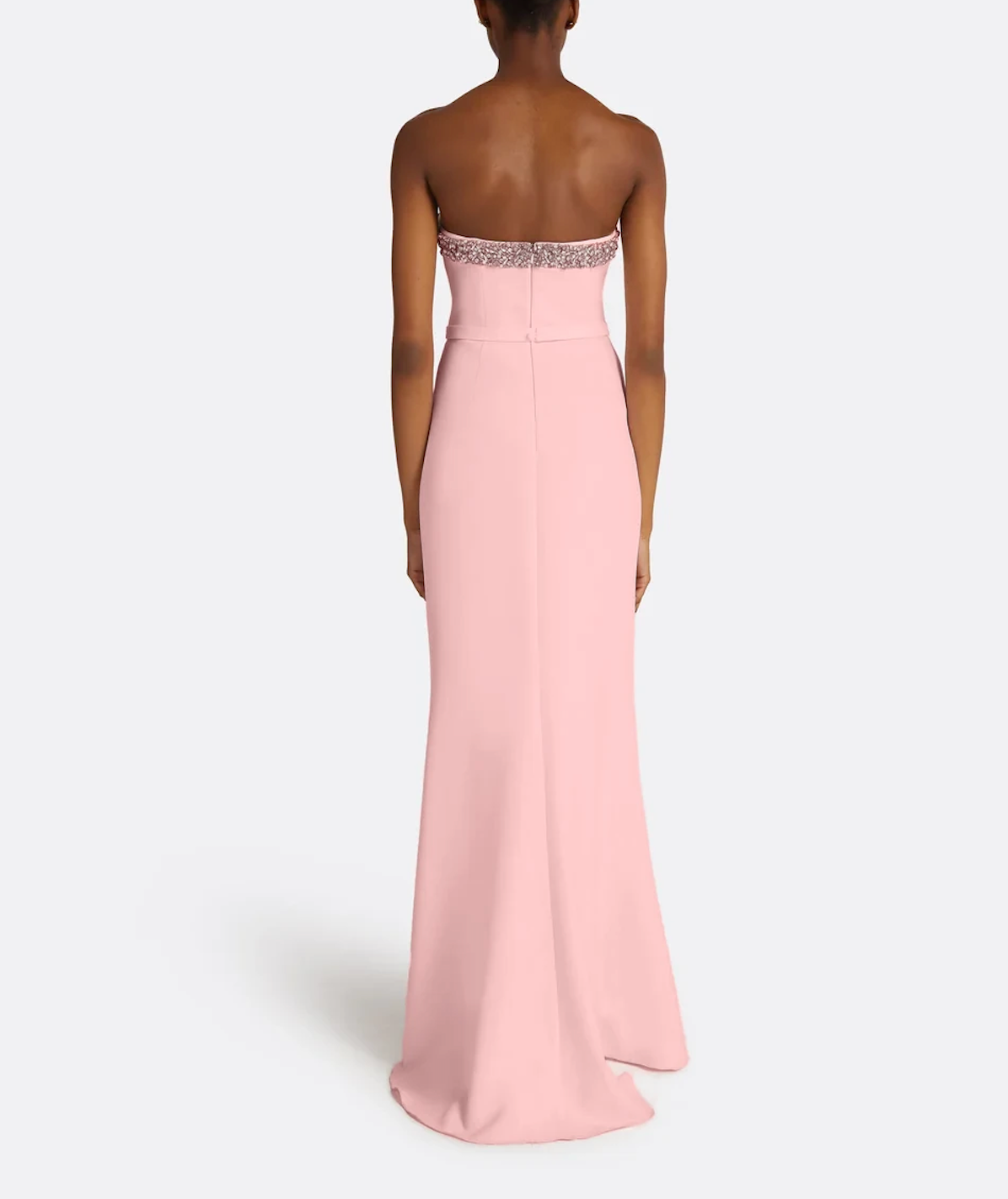 strapless column gown with beaded neckline – ODD- ROSÉ