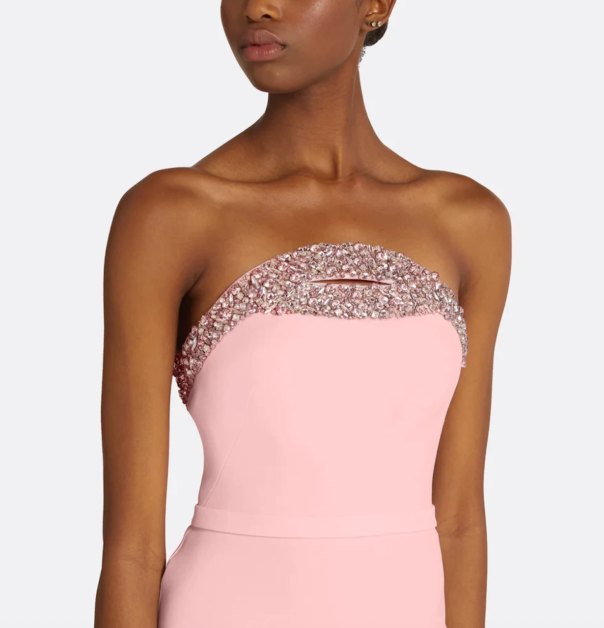 strapless column gown with beaded neckline – ODD- ROSÉ