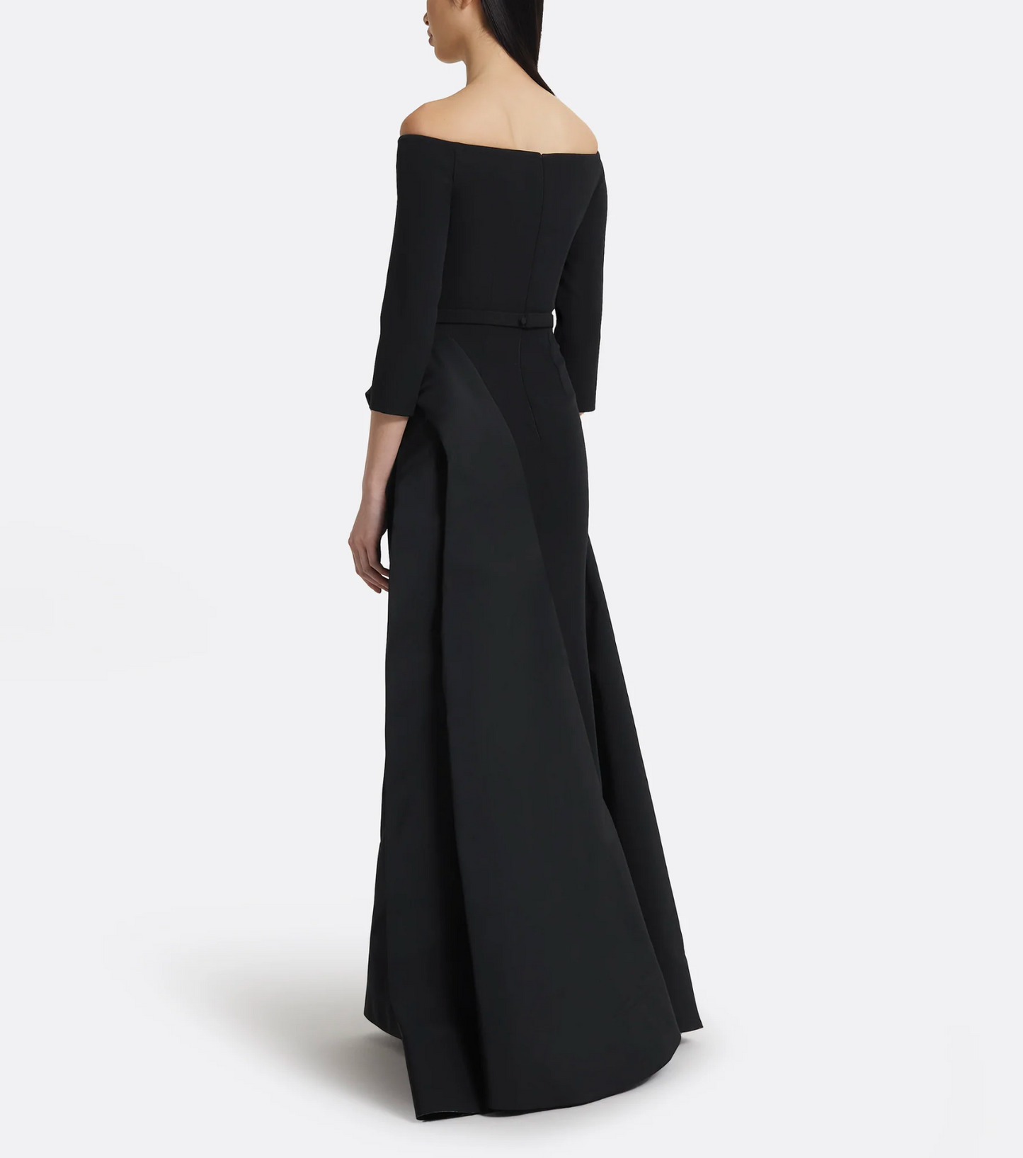 off-shoulder gown with draped slit skirt – ODD- NOLEIN