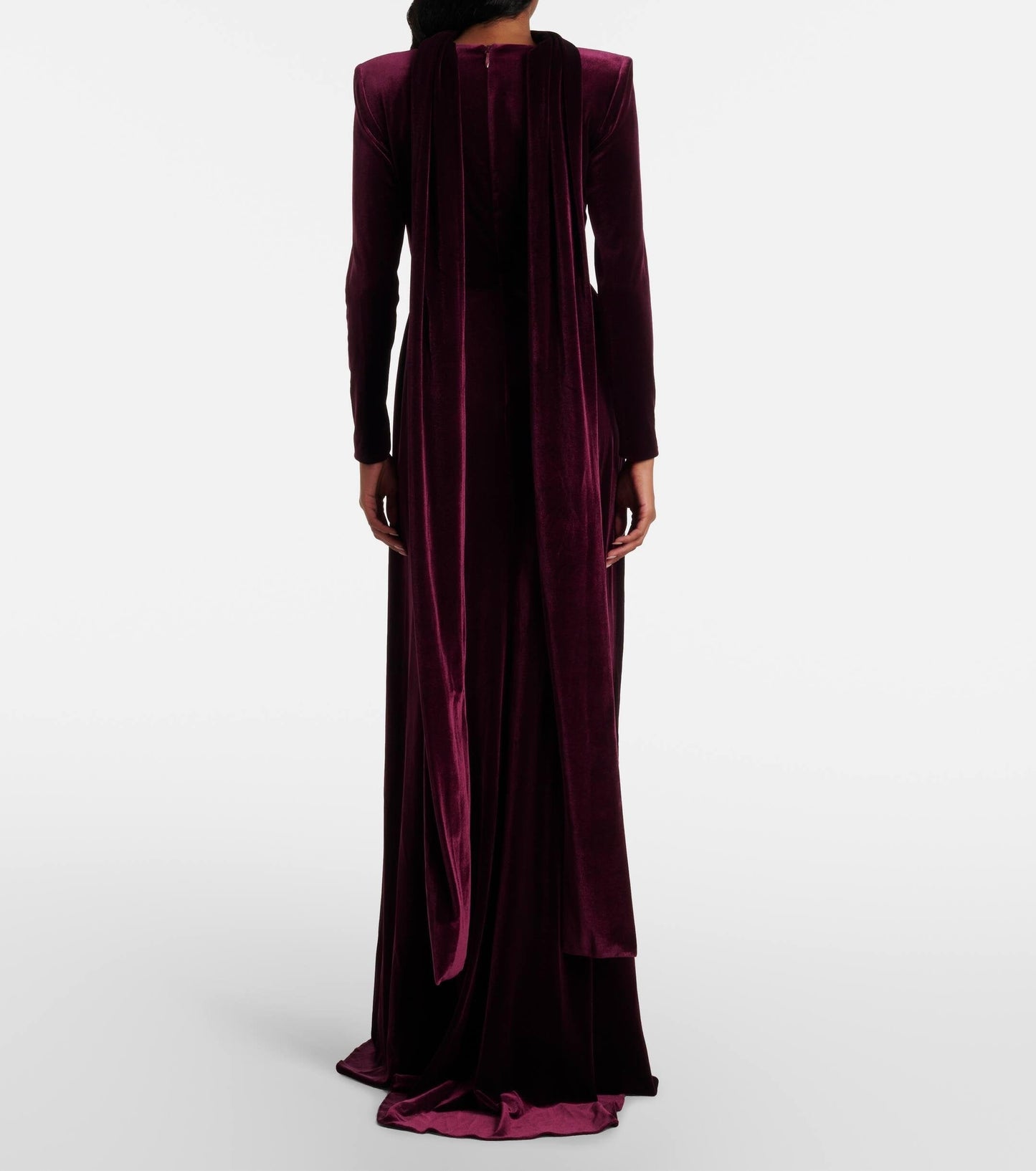 velvet gown with draped waist and choker neckline – ODD- MARCELA