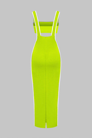 Contrast Trim Tube Top And Pinafore Dress Set