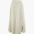 Asymmetric Wrap Frayed Maxi Skirt