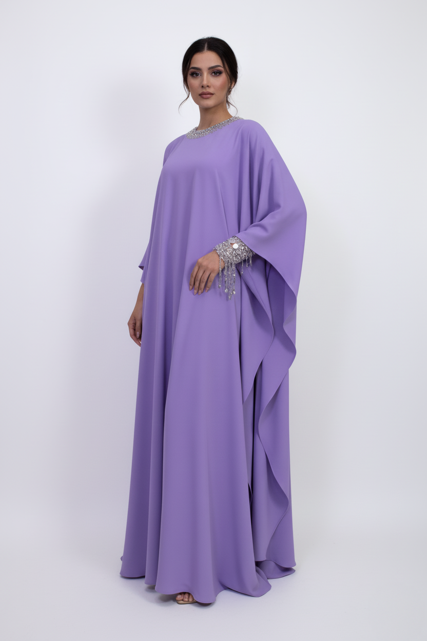 embellished lilac kaftan with crystal cuffs – ODD- ALYANA
