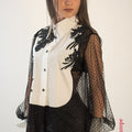 Lace Shirt With Embroidery F1931