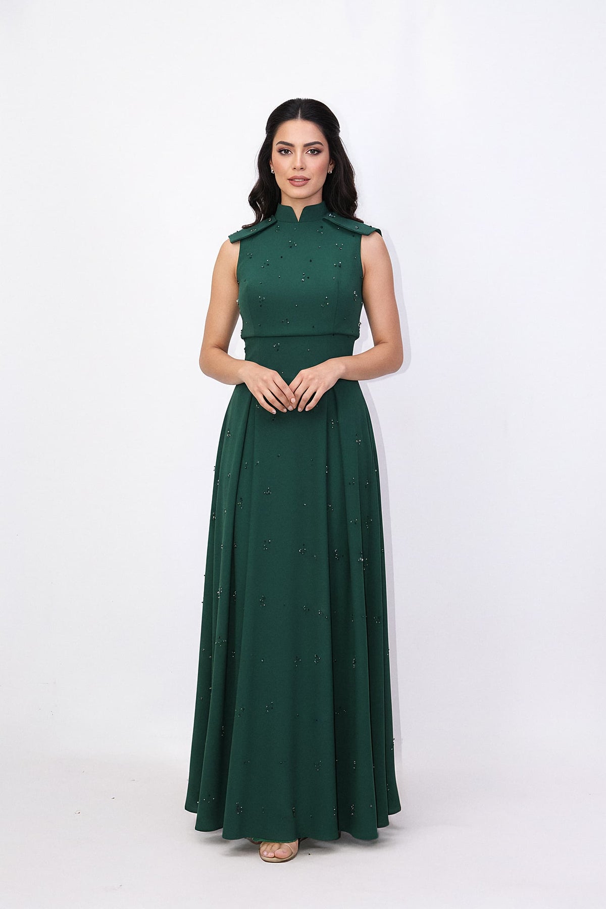 strapless embellished gown with A-line silhouette – ODD- FALENA